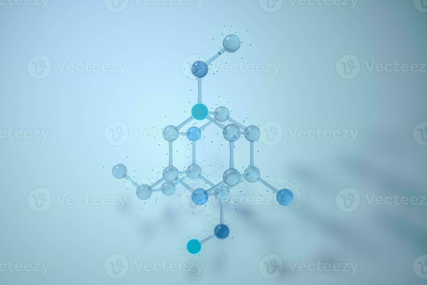 Molecules and biology, biological concept, 3d rendering. photo