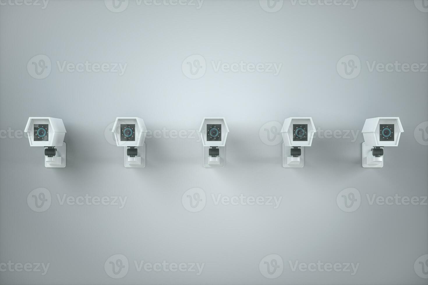 blanco monitor en el muro, 3d representación. foto