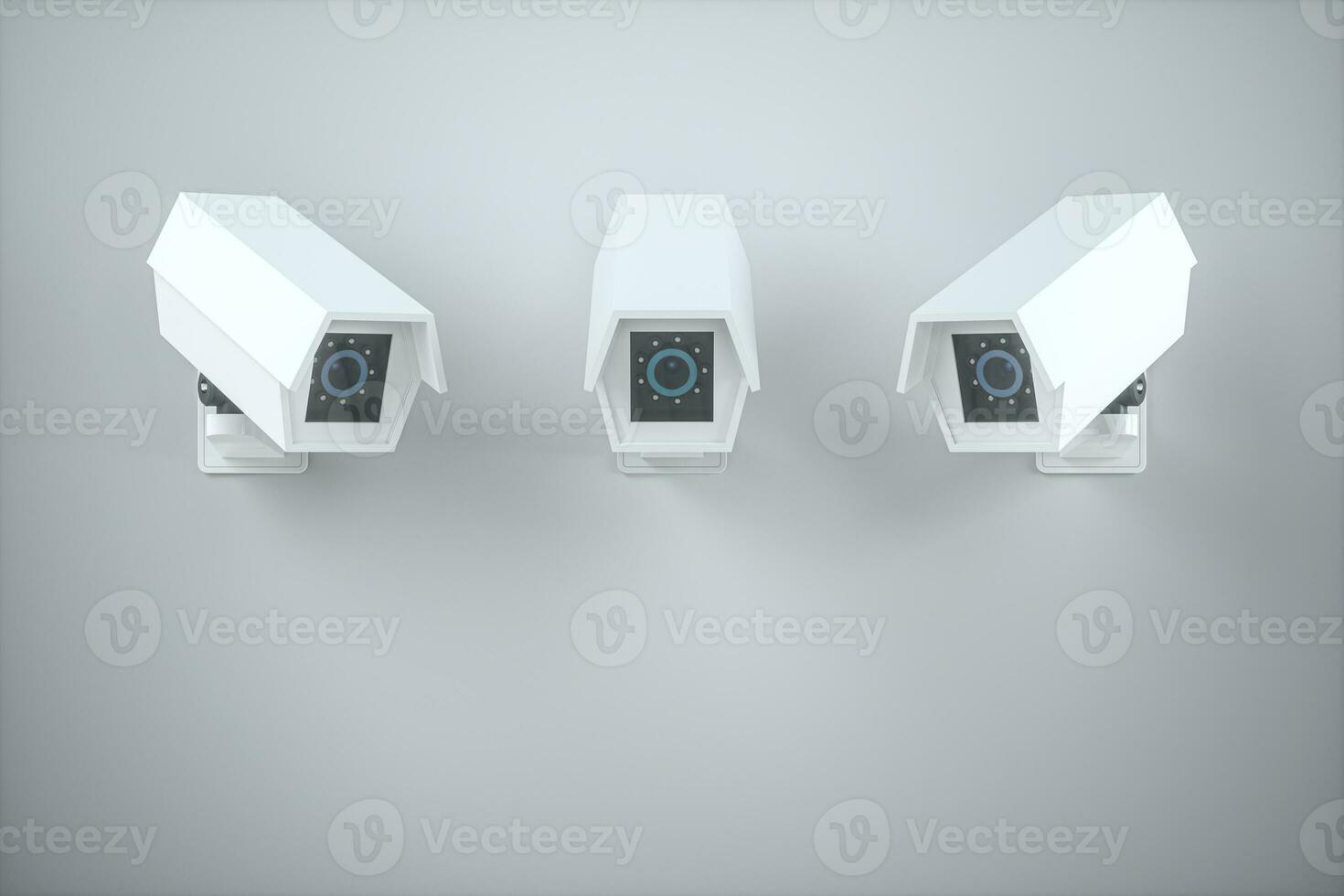 White monitor on the wall, 3d rendering. photo