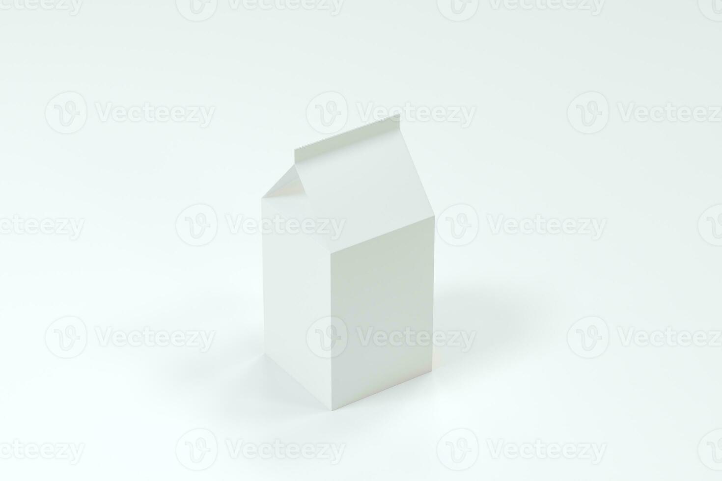 Blank milk box with white background, 3d rendering. photo