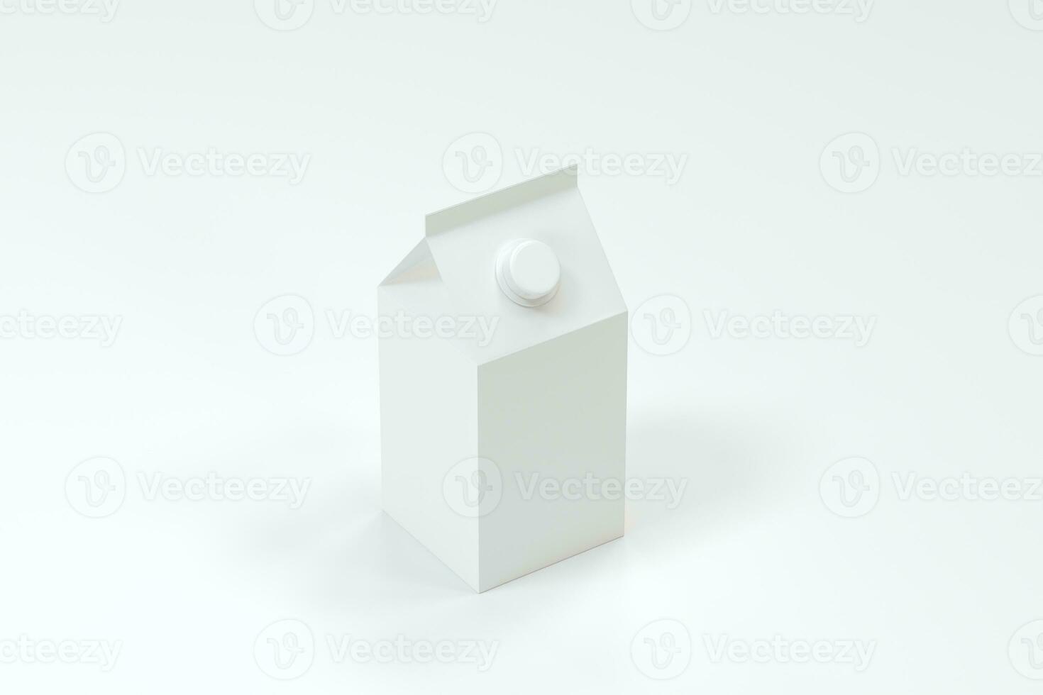 Blank milk box with white background, 3d rendering. photo