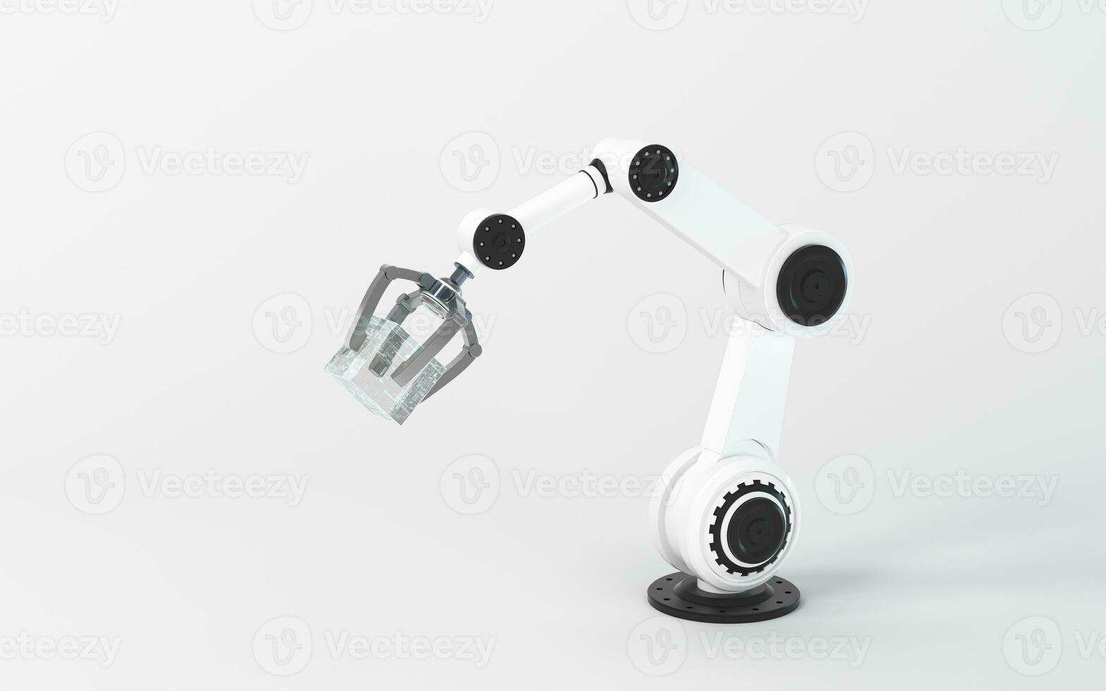 Mechanical arm with white background, 3d rendering. photo