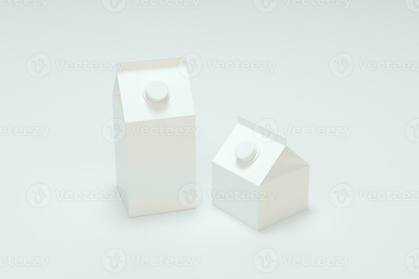 Blank milk box with white background, 3d rendering. photo