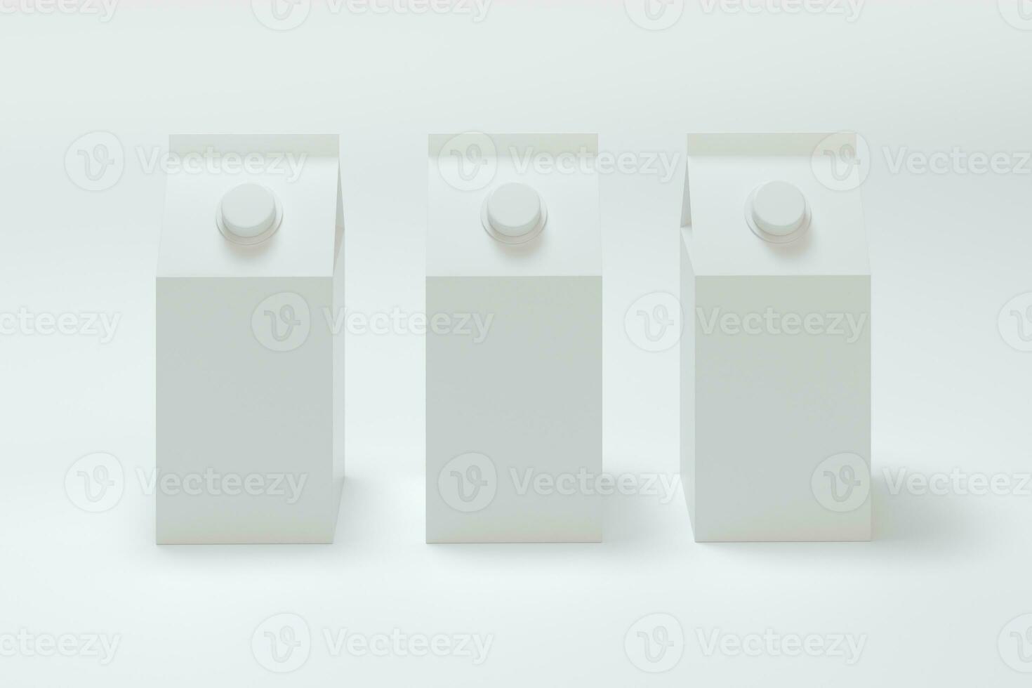 Blank milk box with white background, 3d rendering. photo