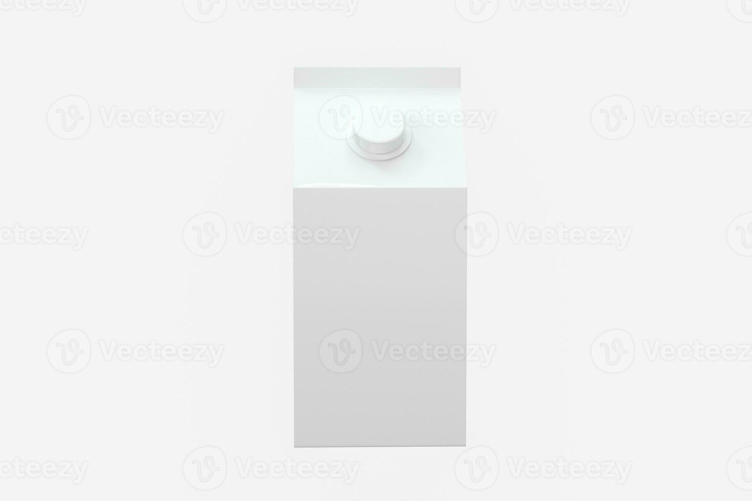 Blank milk box with white background, 3d rendering. photo