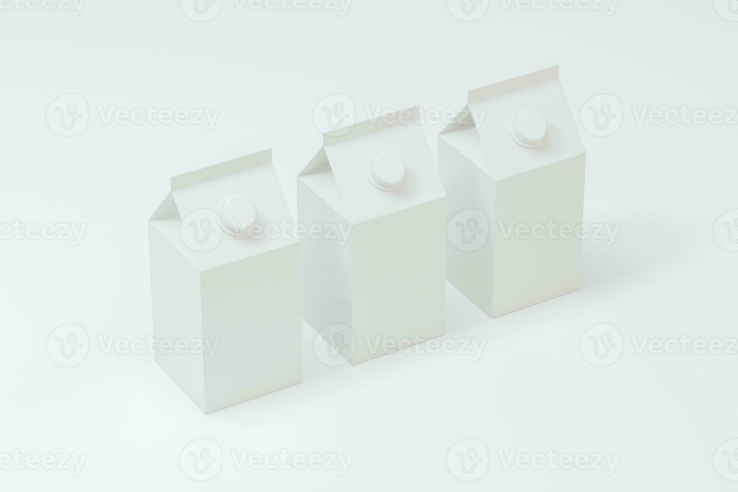 blanco Leche caja con blanco fondo, 3d representación. foto