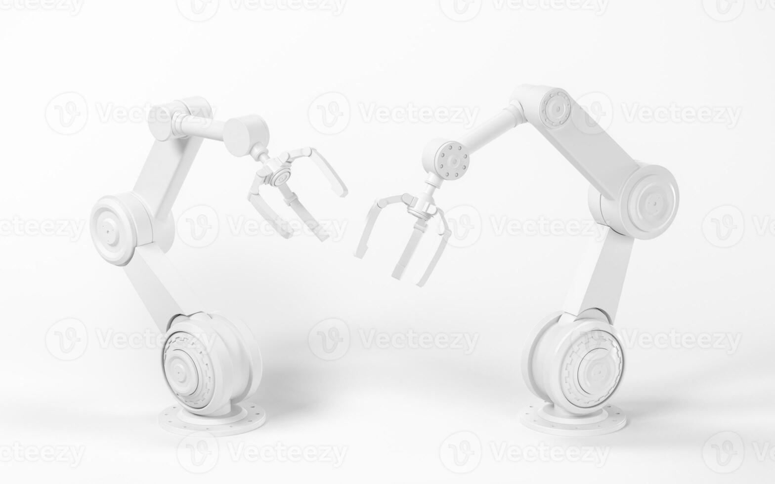 Mechanical arm with white background, 3d rendering. photo