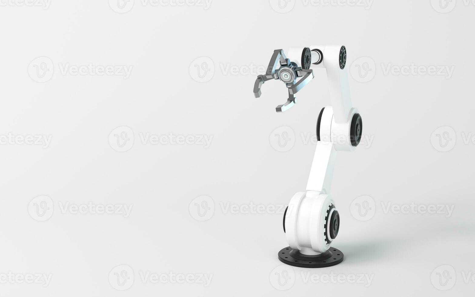 Mechanical arm with white background, 3d rendering. photo