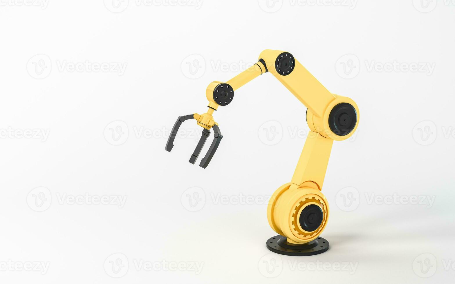 Mechanical arm with white background, 3d rendering. photo