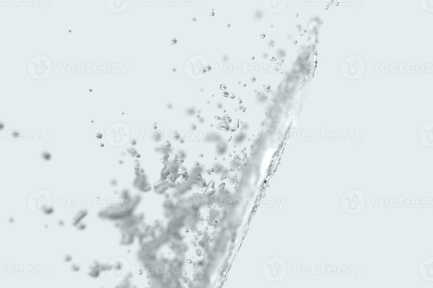 Splashing water with white background, 3d rendering. photo