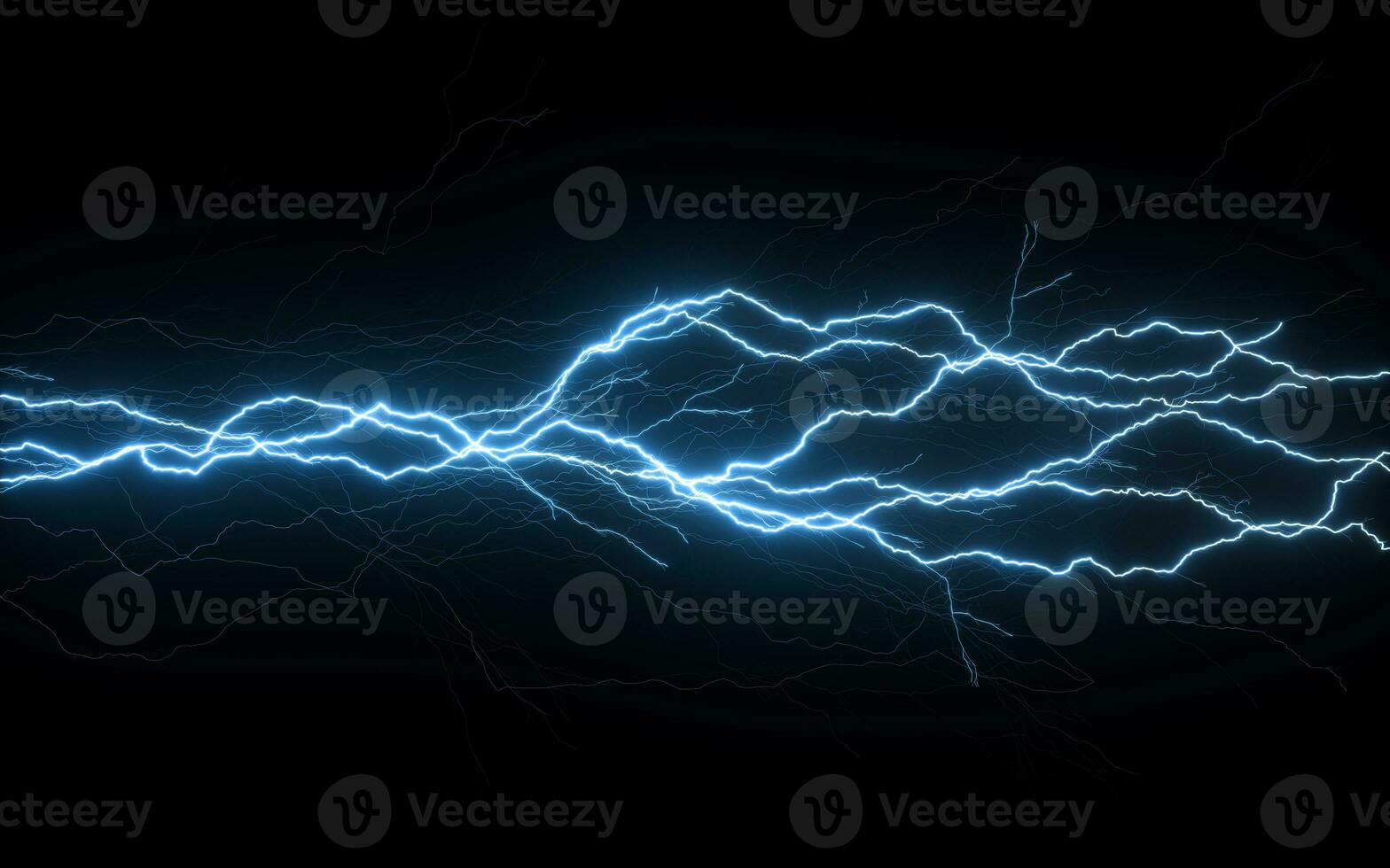 Lightning with black background, 3d rendering. photo