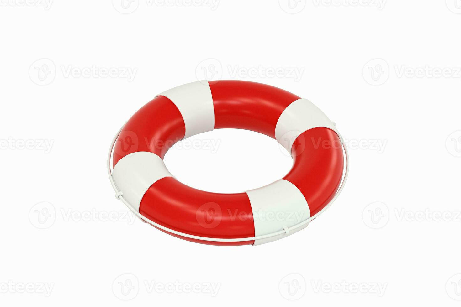 Life buoy with white background, 3d rendering. photo