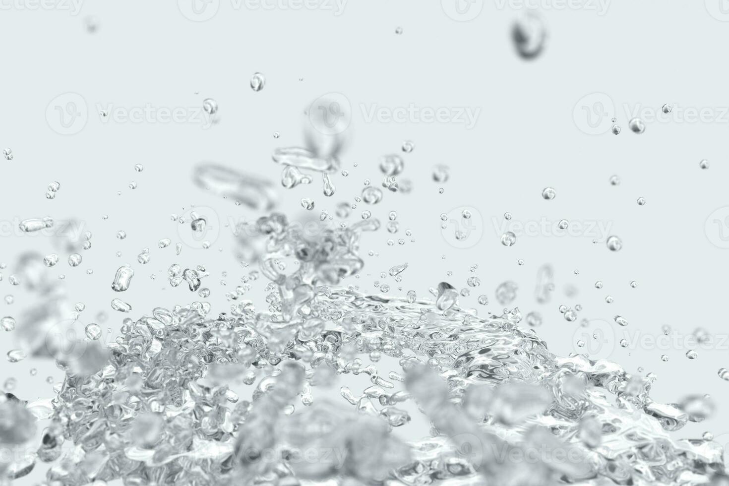 Splashing water with white background, 3d rendering. photo