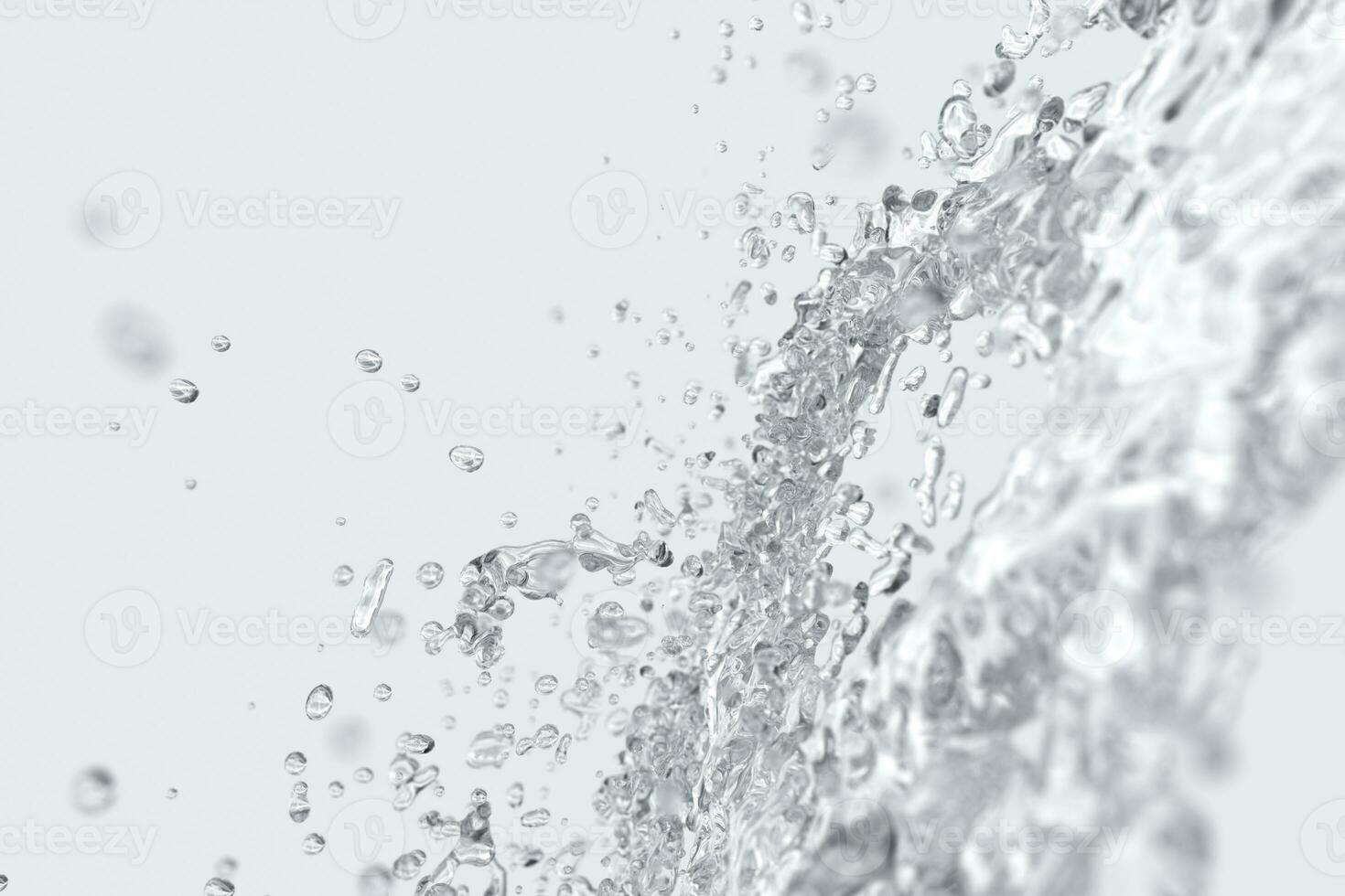 Splashing water with white background, 3d rendering. photo