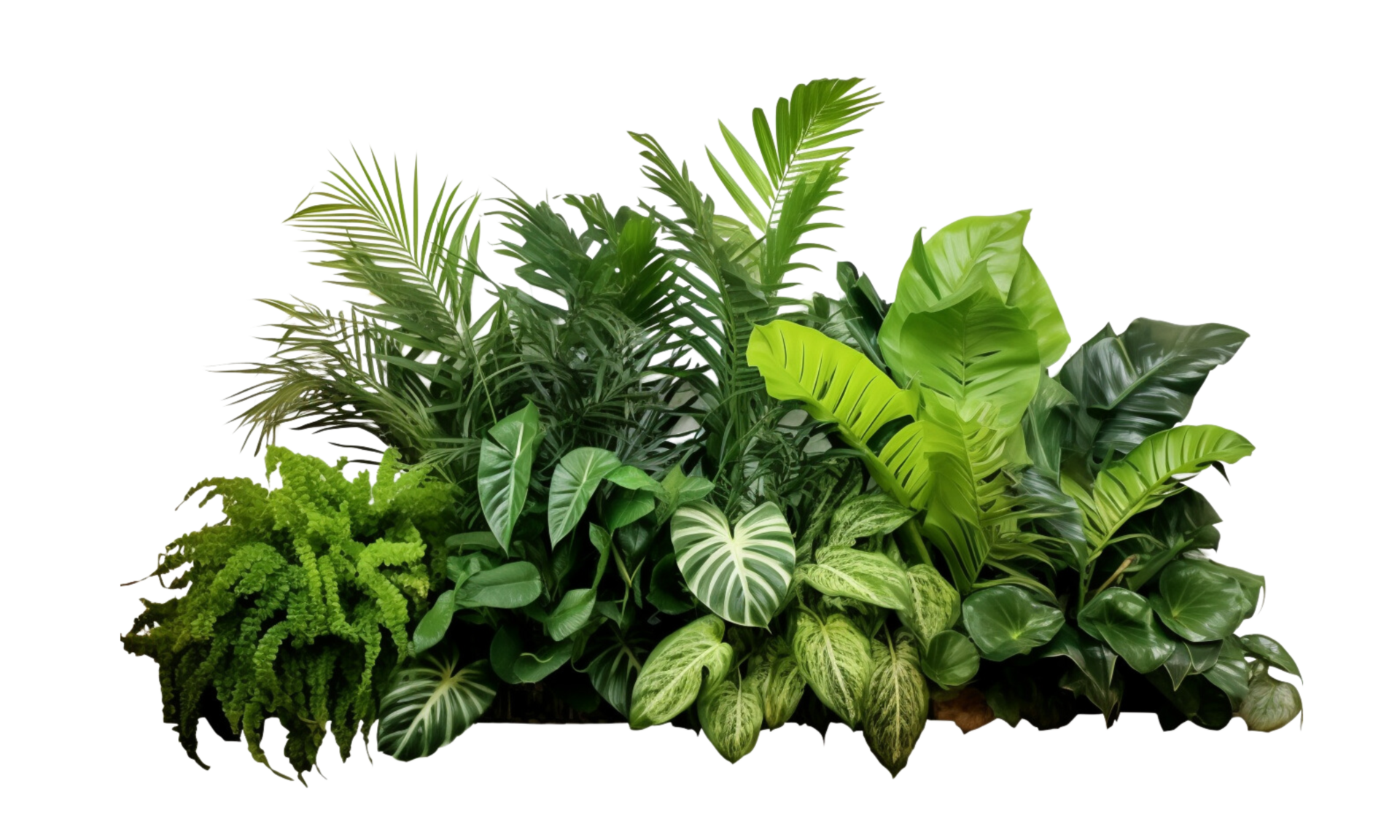 ai-generated-bushes-consisting-of-various-types-of-plants-and-wild