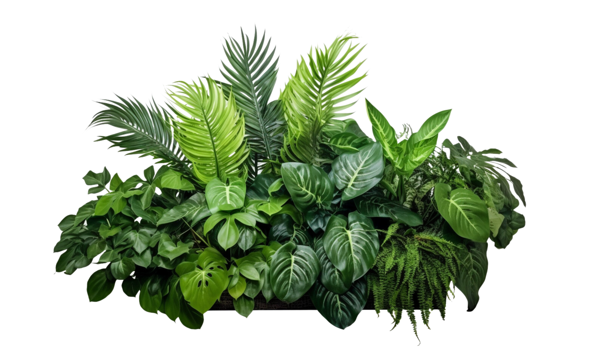 ai-generated-bushes-consisting-of-various-types-of-plants-and-wild
