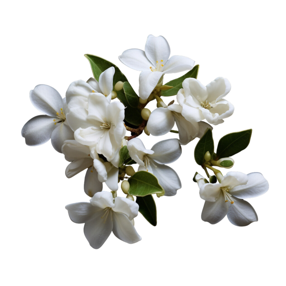 AI generated white flower bouquet white jasmine bouquet png