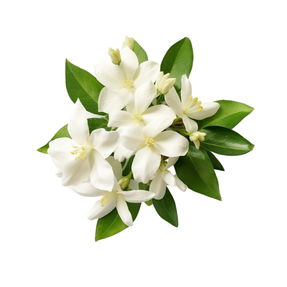 AI generated white flower bouquet white jasmine bouquet png