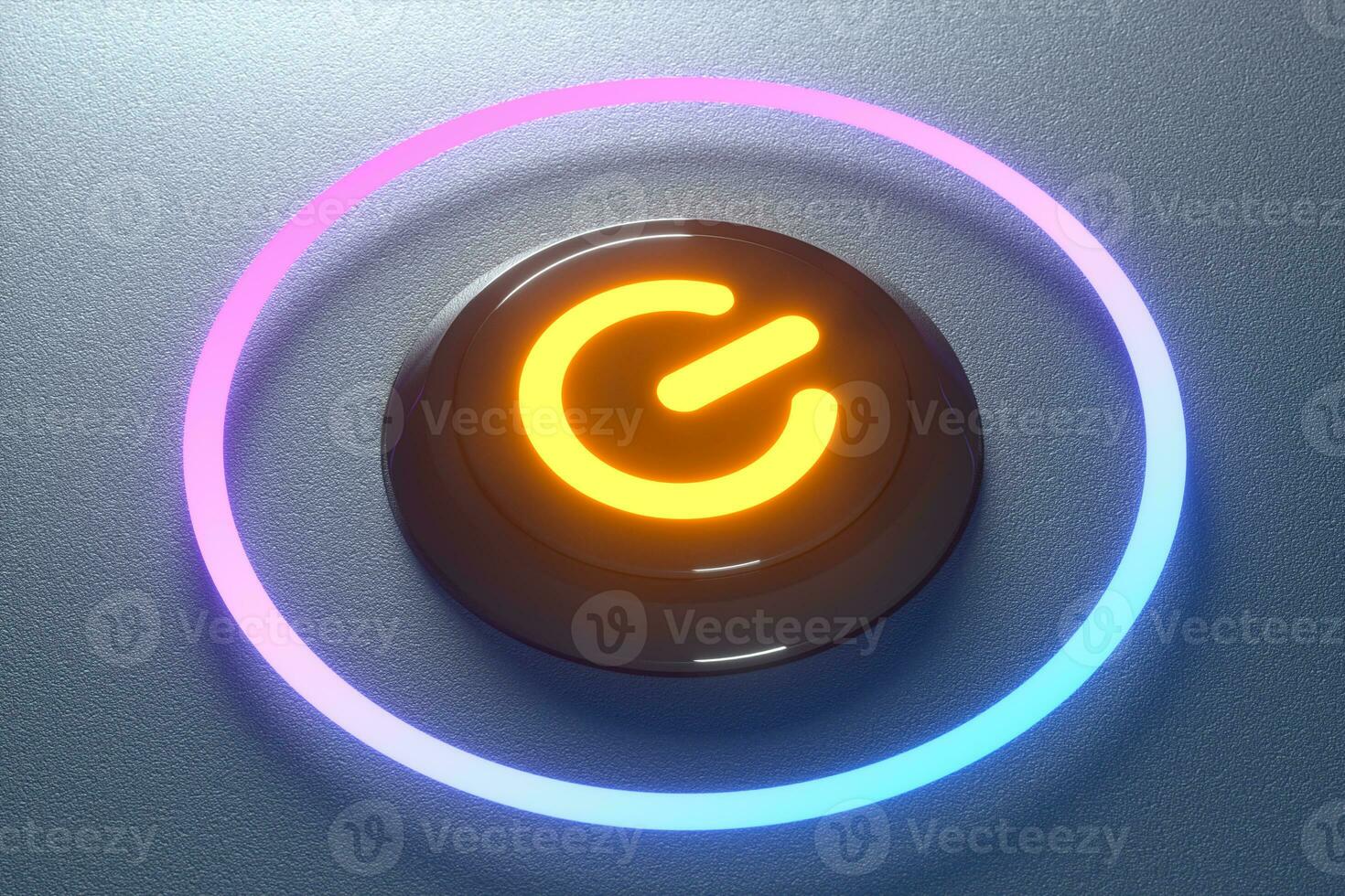 Button and switch with dark background,abstract conception ,3d rendering. photo