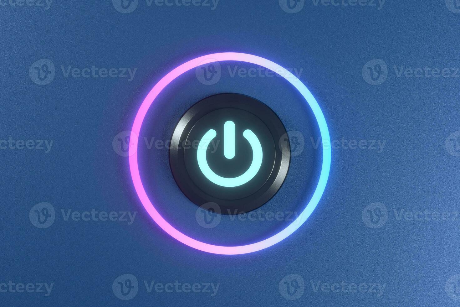 Button and switch with dark background,abstract conception ,3d rendering. photo