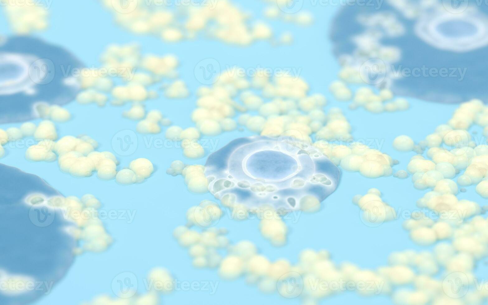 Infected bacteria, germs and fungus, 3d rendering. photo