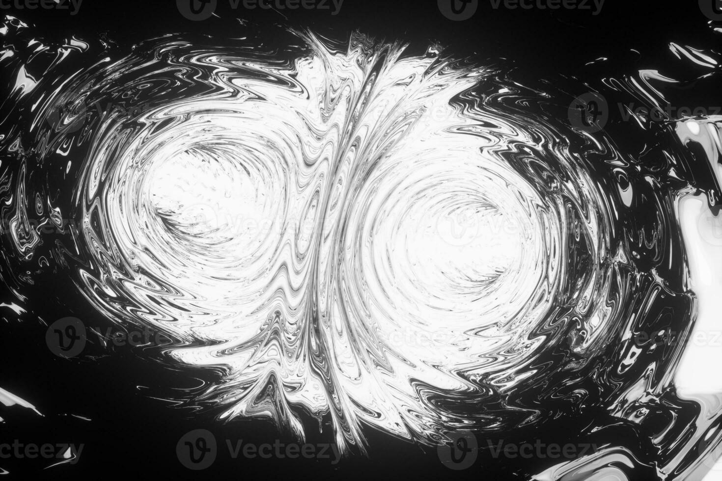 Black ink pattern with spiral texture, 3d rendering. photo