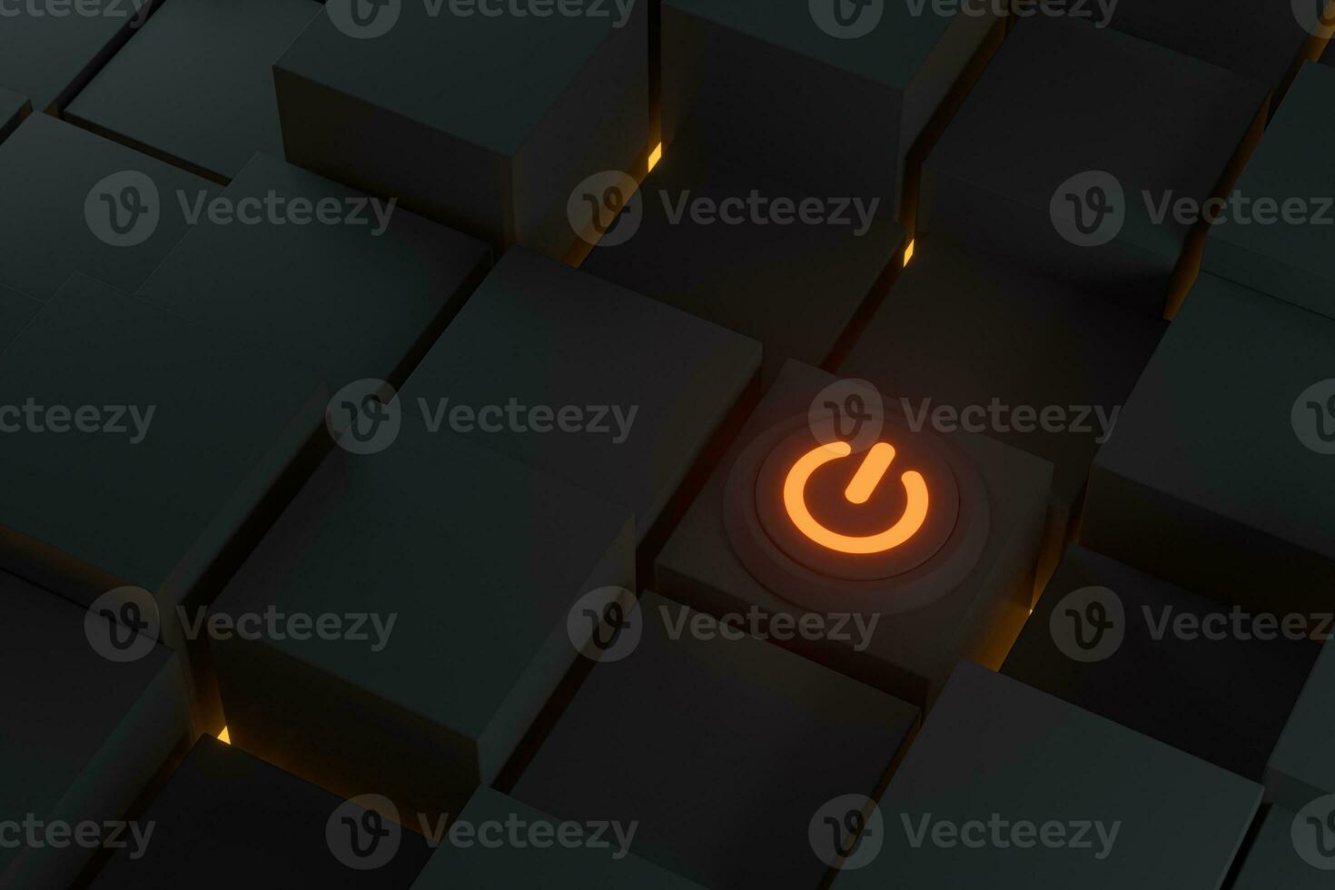 Switch and cubes with dark background,abstract conception ,3d rendering. photo