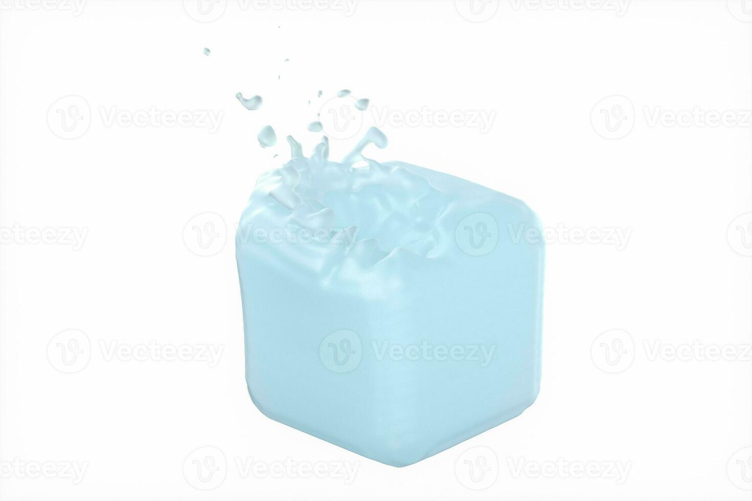 Snow cube, cold temperature background, 3d rendering. photo