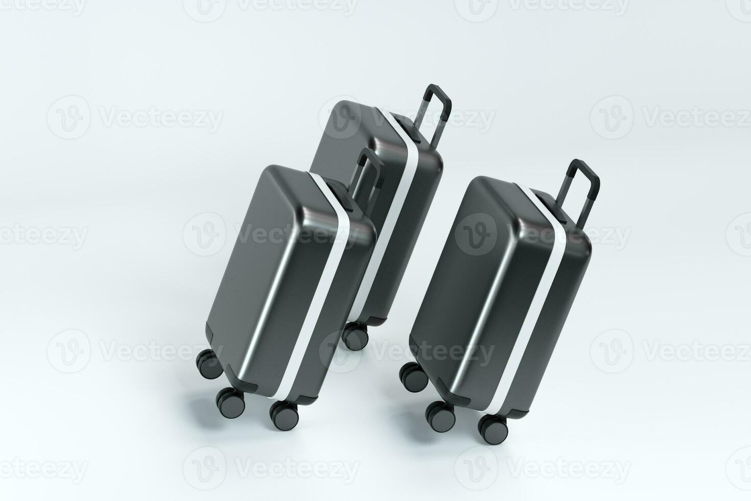 Luggage with white background, 3d rendering. photo