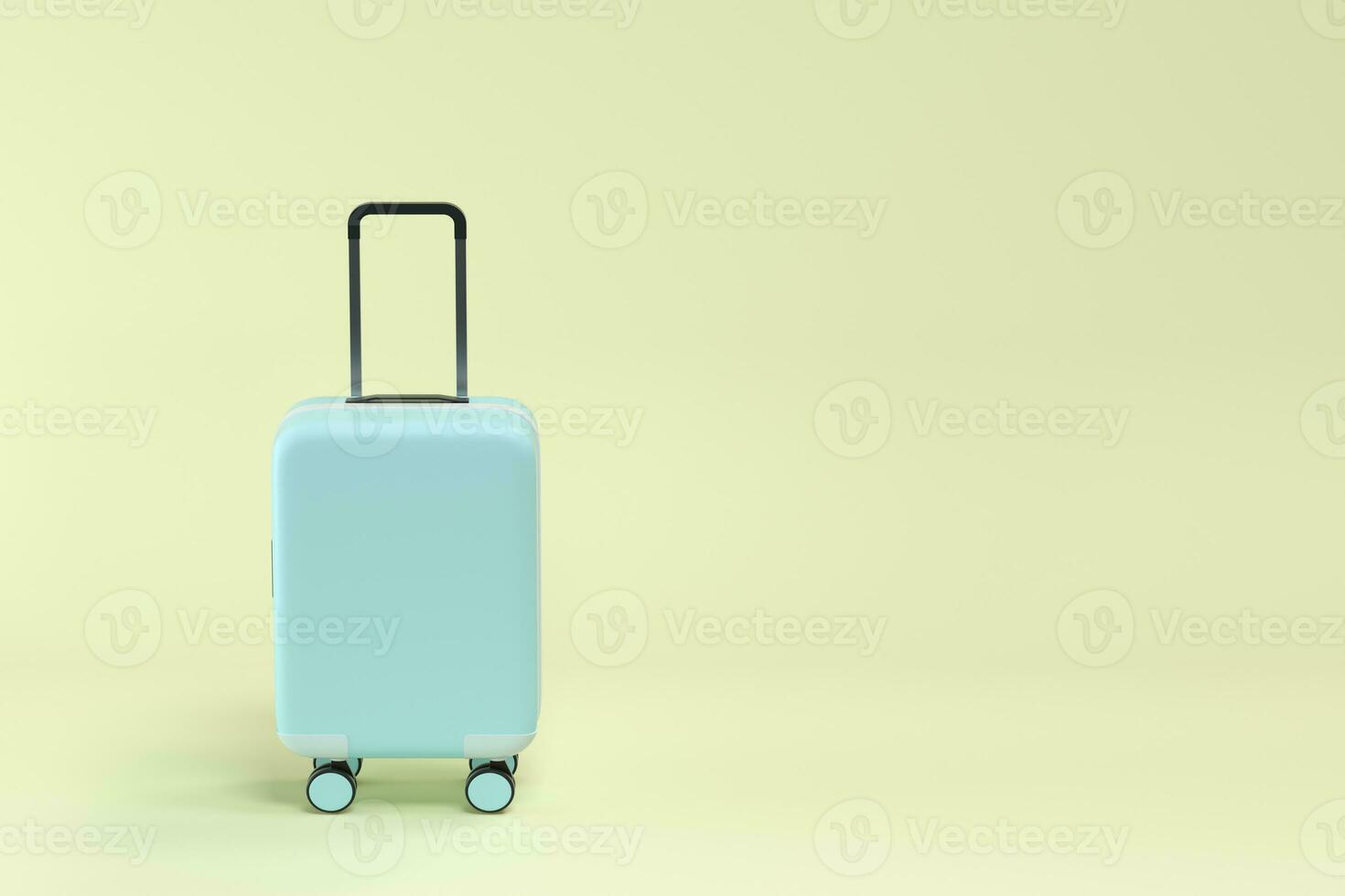 Luggage with yellow background, 3d rendering. photo