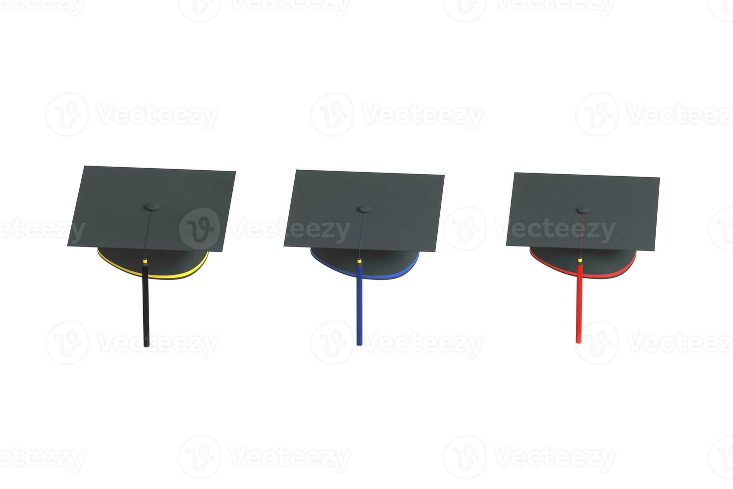 Graduate hat with white background, 3d rendering. photo