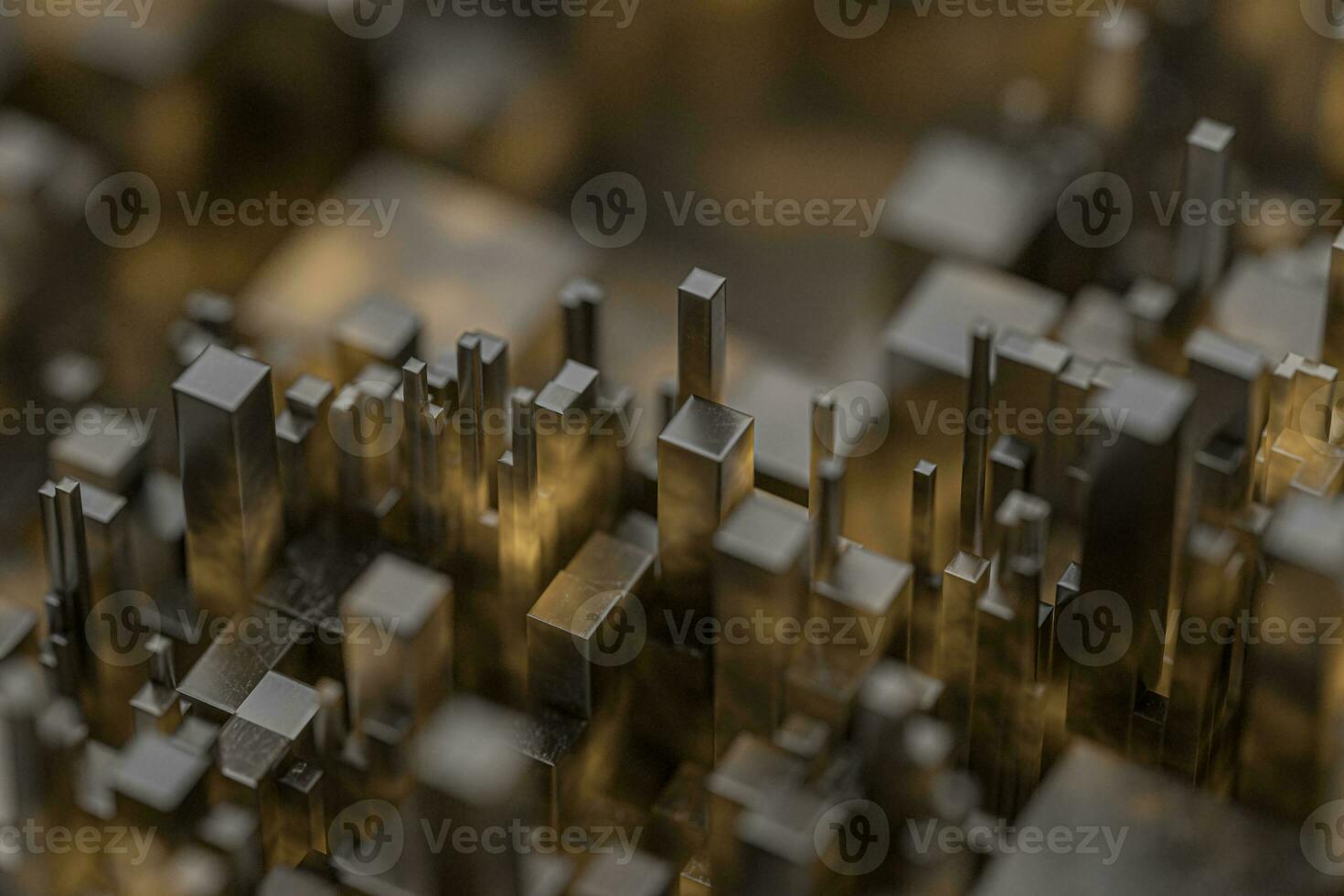 Randomly distributed cubes, Industrial background, 3d rendering. photo