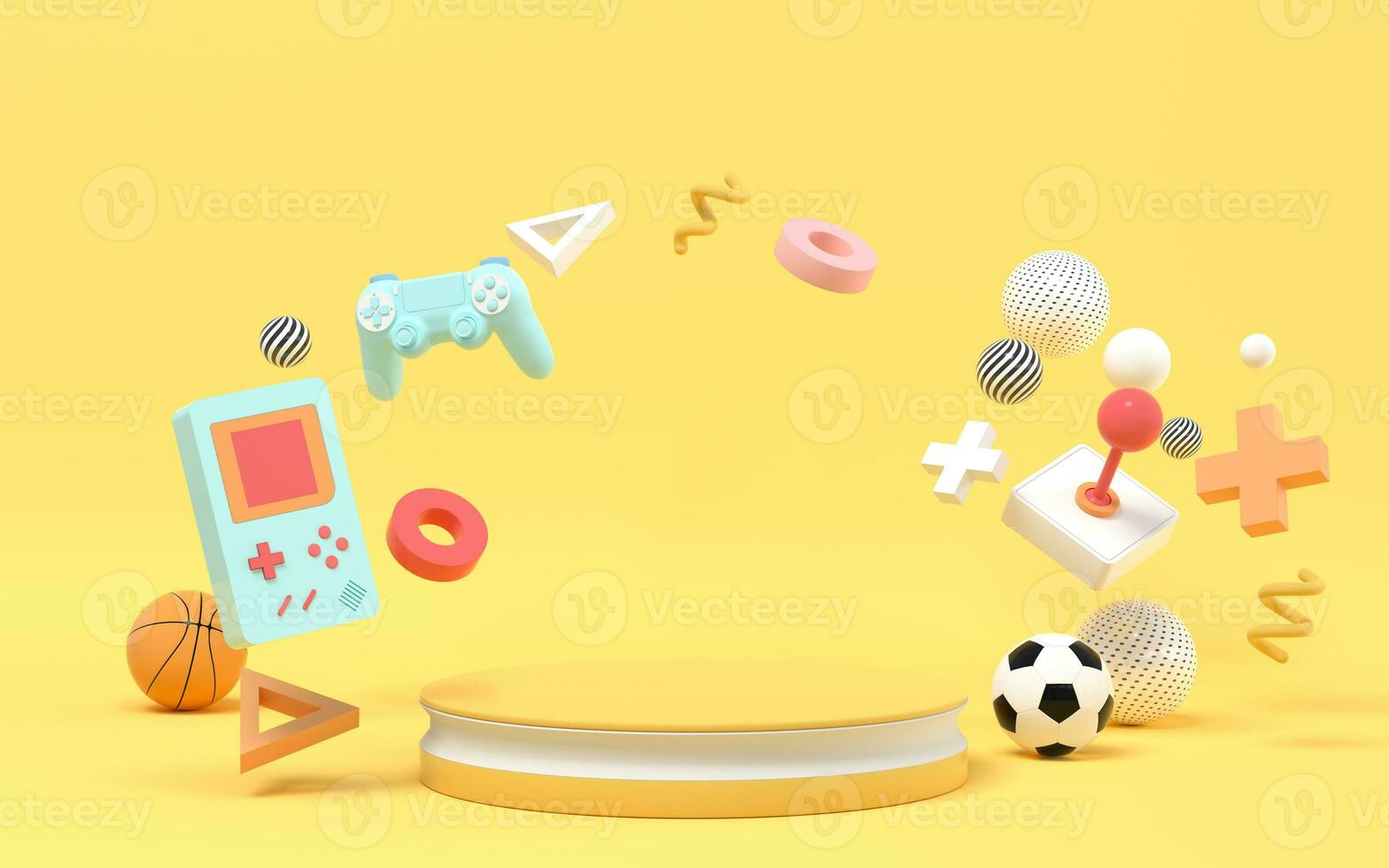 Creative recreational toys, entertainment theme, 3d rendering. photo