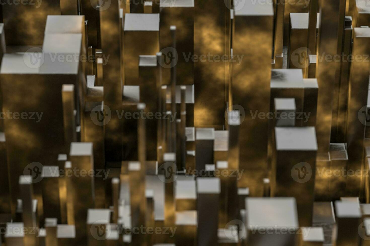 Randomly distributed cubes, Industrial background, 3d rendering. photo