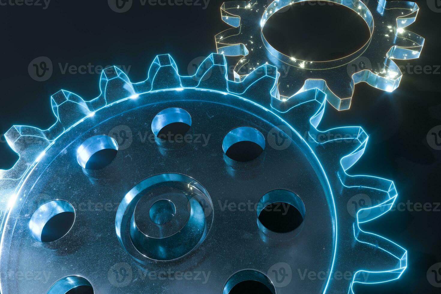 Industrial gear,mechanical structure,3d rendering. photo