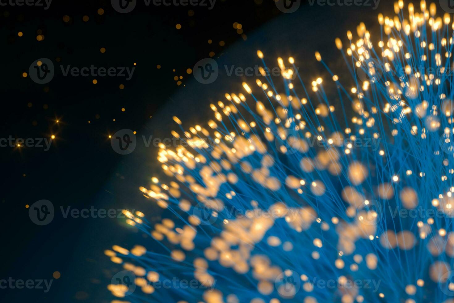 Glowing particles and lines with dark background,3d rendering. photo