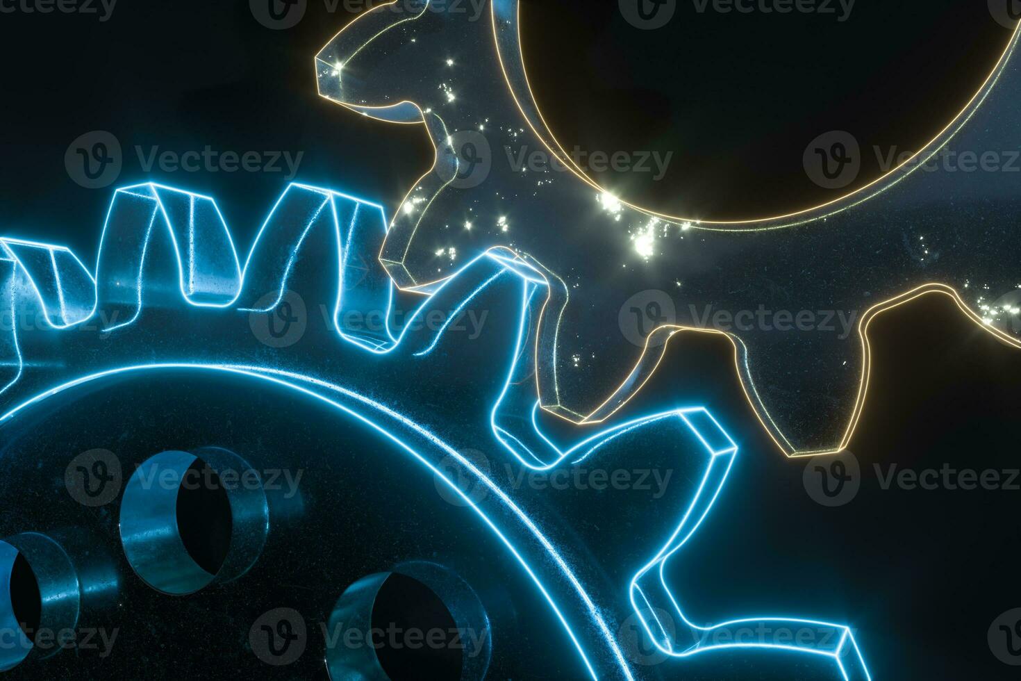 Industrial gear,mechanical structure,3d rendering. photo