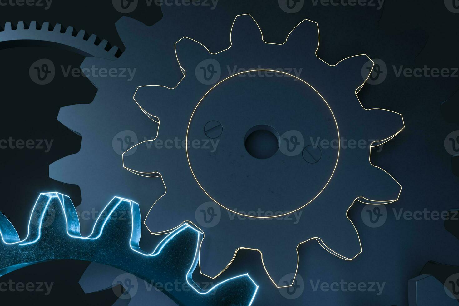Industrial gear,mechanical structure,3d rendering. photo