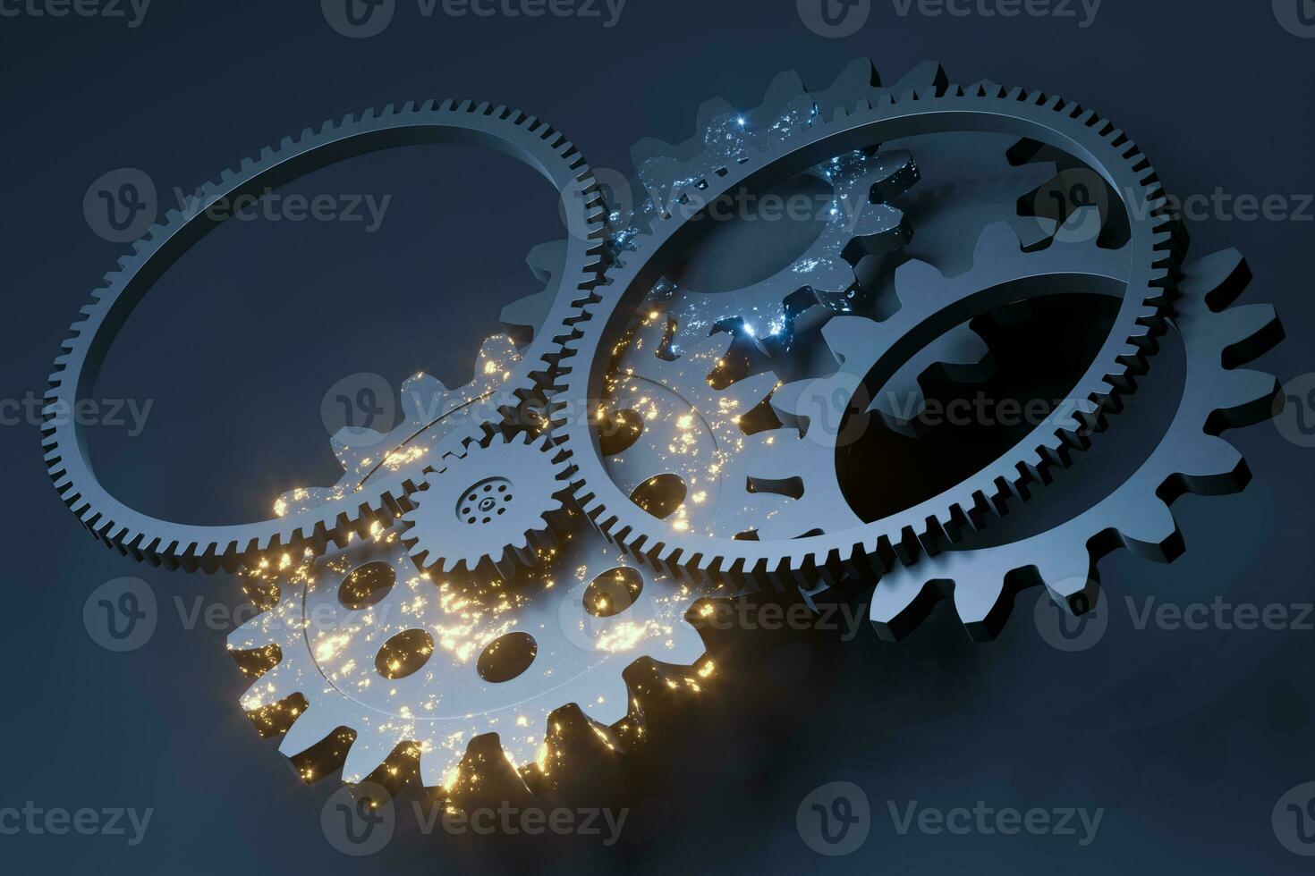 Industrial gear,mechanical structure,3d rendering. photo