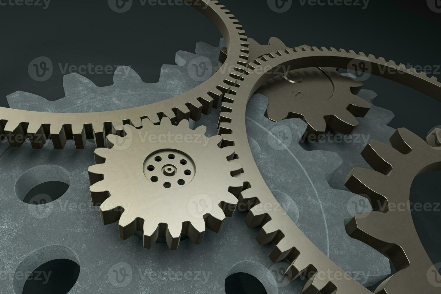 Industrial gear,mechanical structure,3d rendering. photo