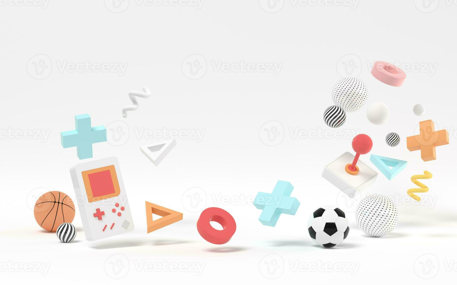 Creative recreational toys, entertainment theme, 3d rendering. photo