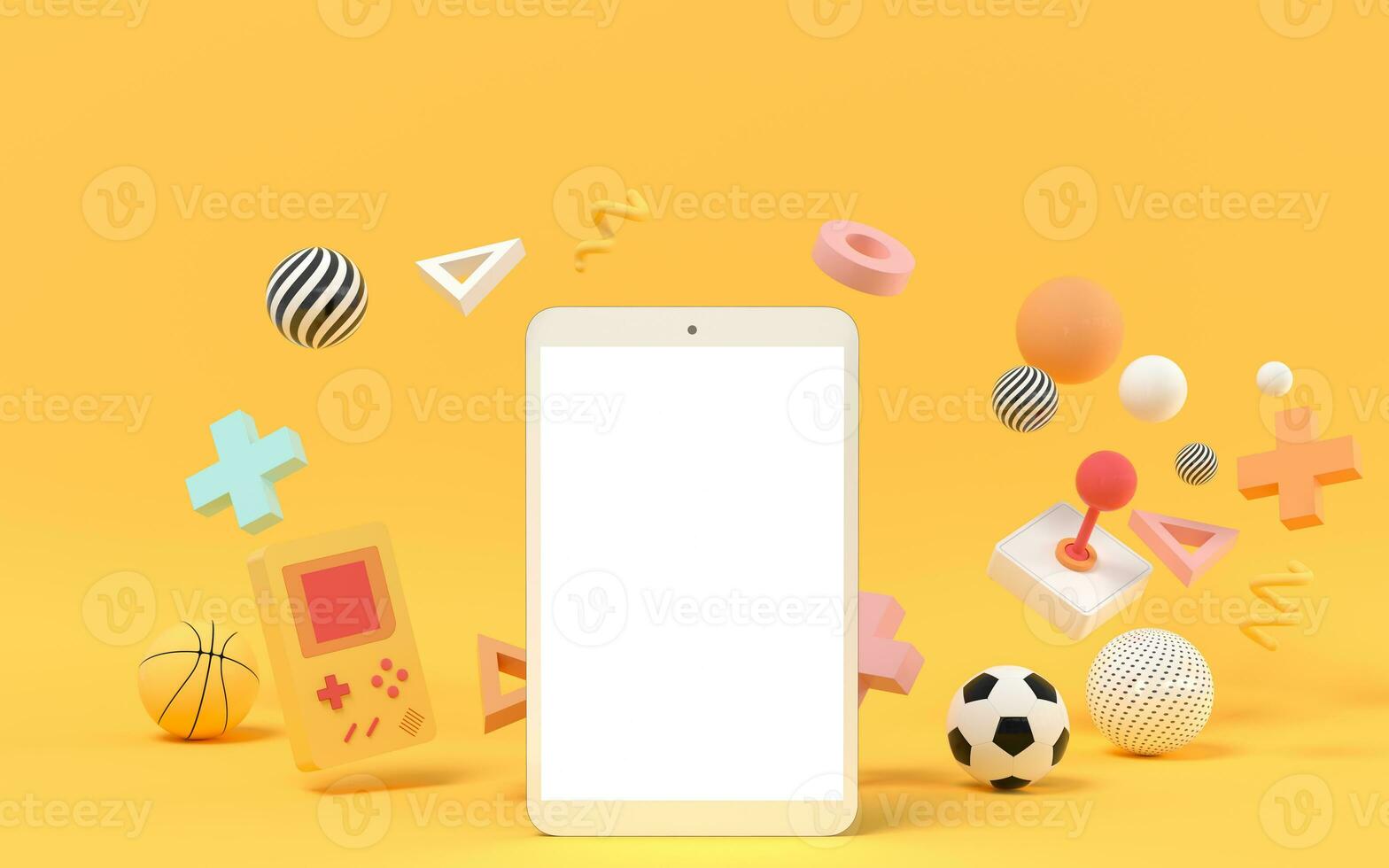 Creative recreational toys, with blank pad screen, 3d rendering. photo