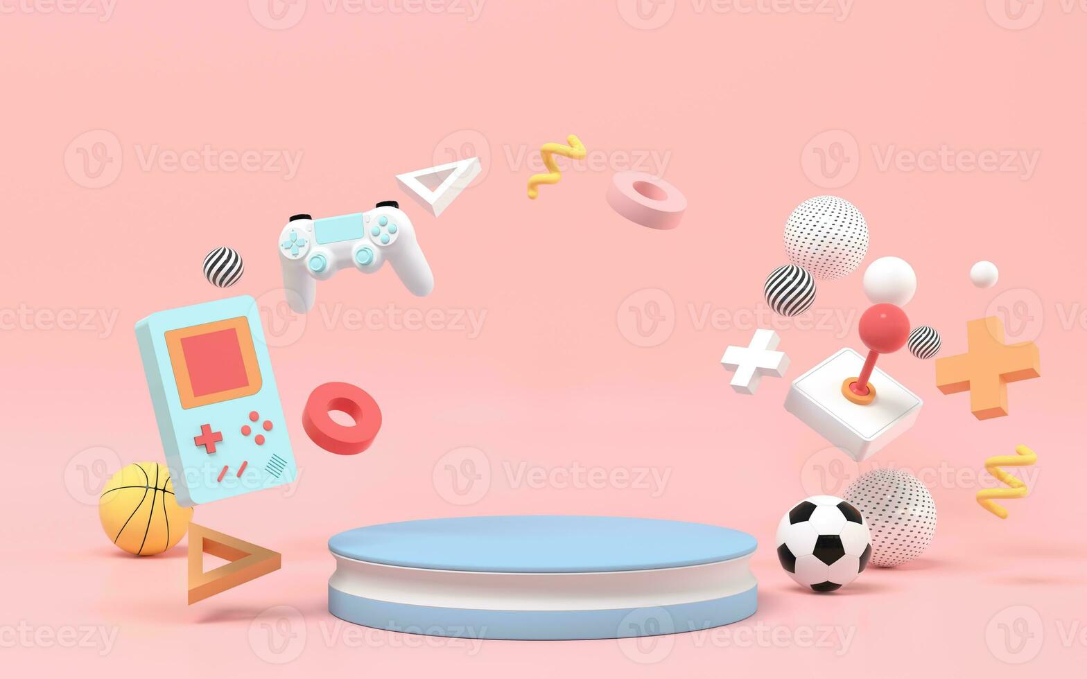 Creative recreational toys, entertainment theme, 3d rendering. photo