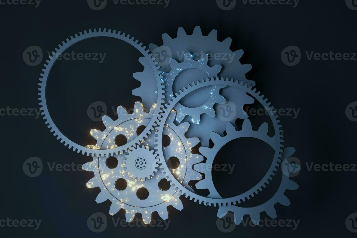 Industrial gear,mechanical structure,3d rendering. photo