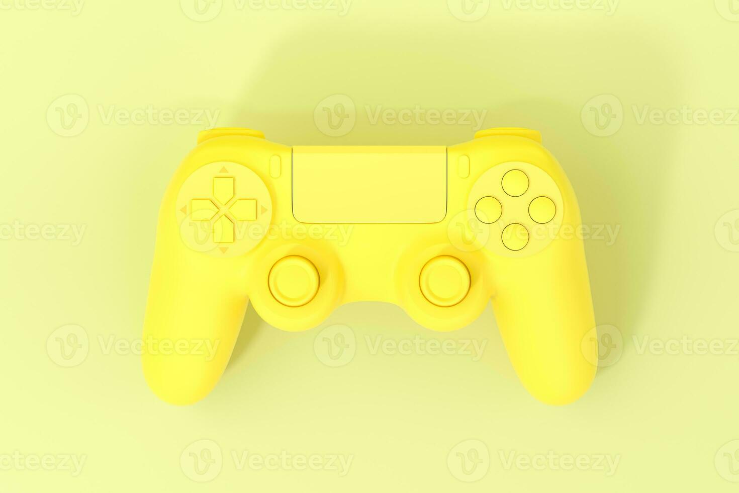 Classic game pad with yellow background, 3d rendering. photo