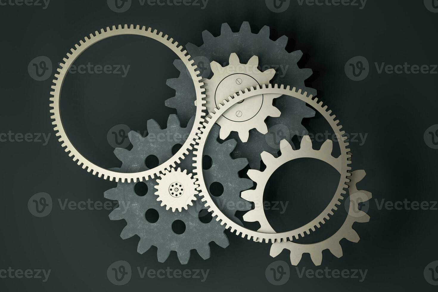 Industrial gear,mechanical structure,3d rendering. photo