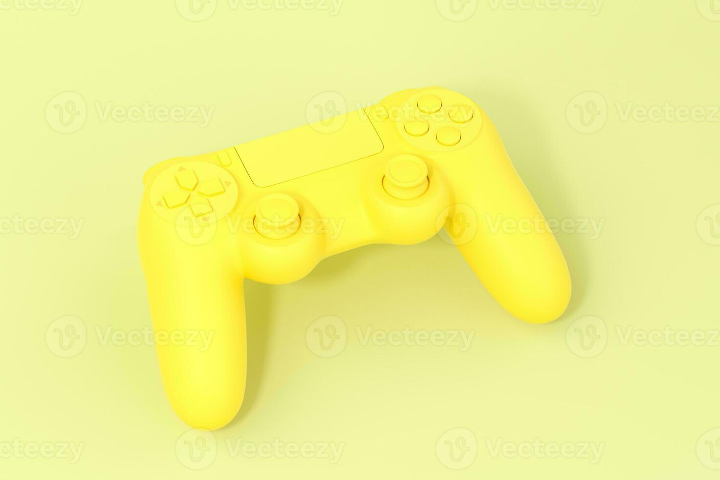 Classic game pad with yellow background, 3d rendering. photo