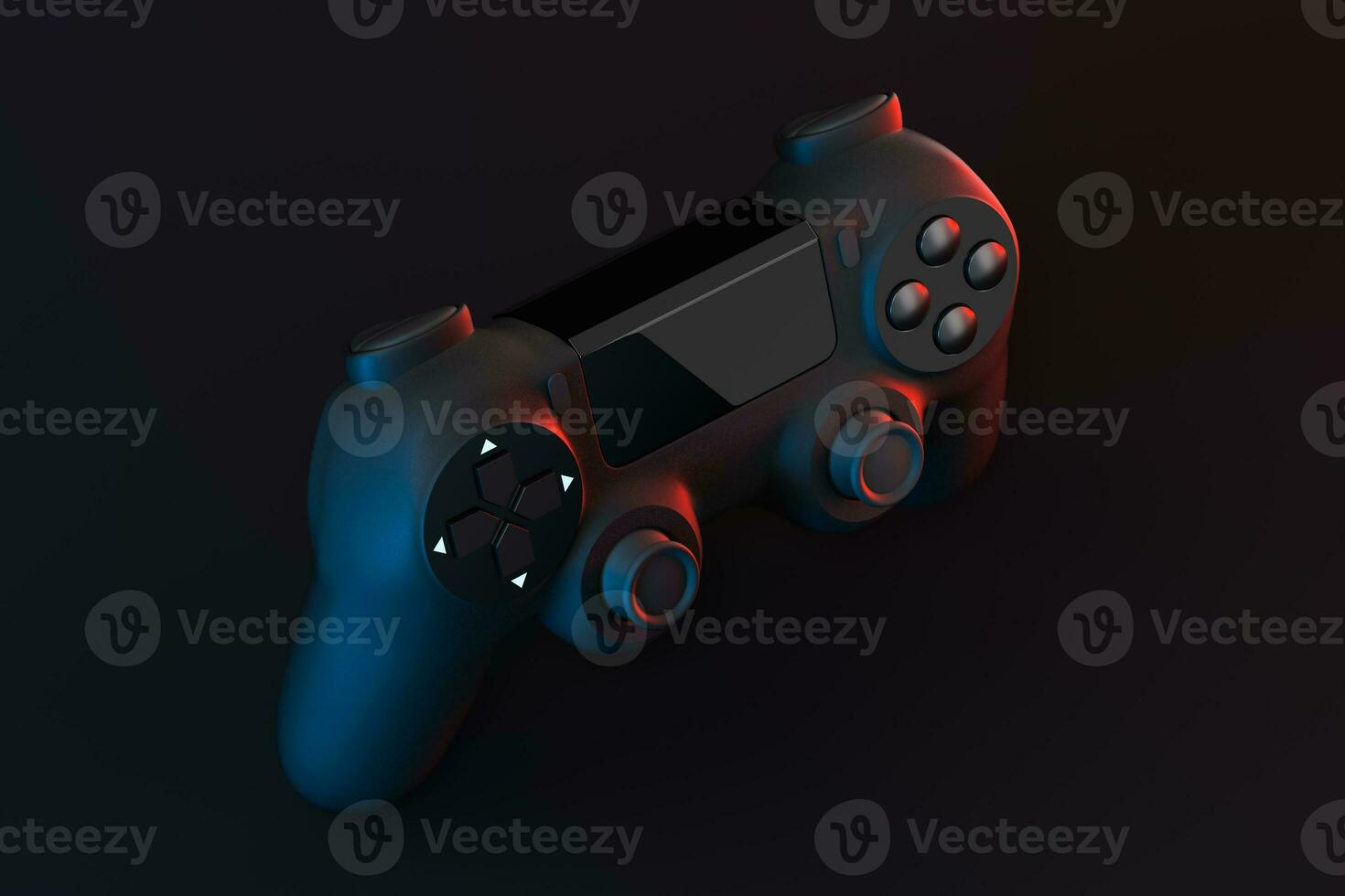 Classic game pad with dark background, 3d rendering. photo