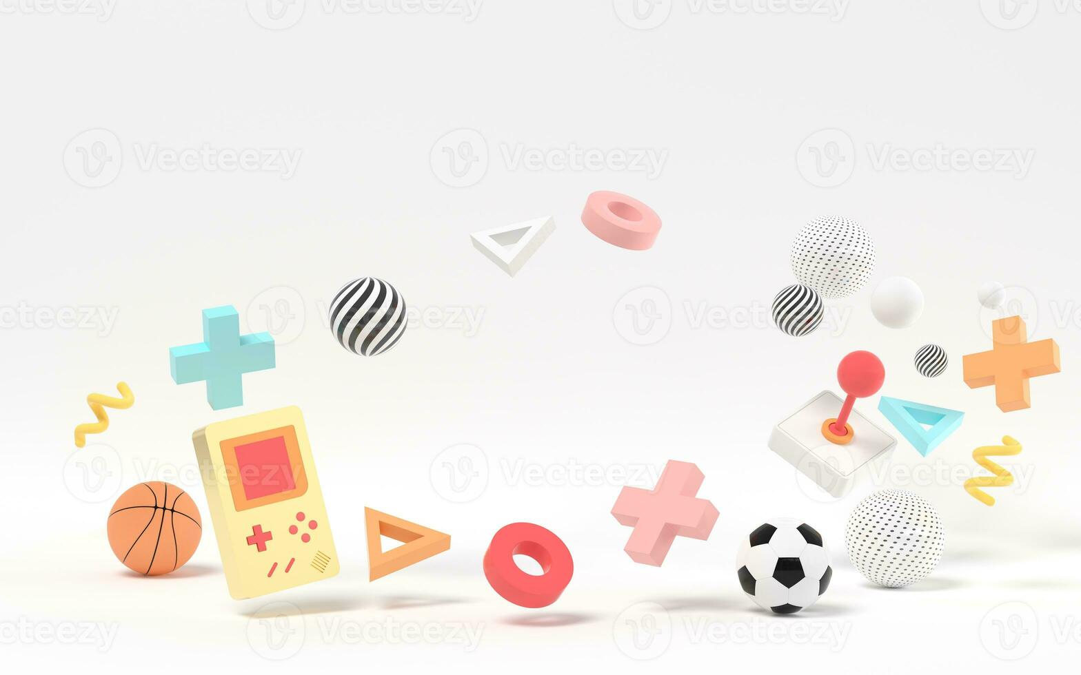 Creative recreational toys, entertainment theme, 3d rendering. photo