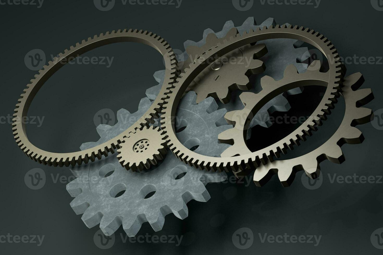 Industrial gear,mechanical structure,3d rendering. photo